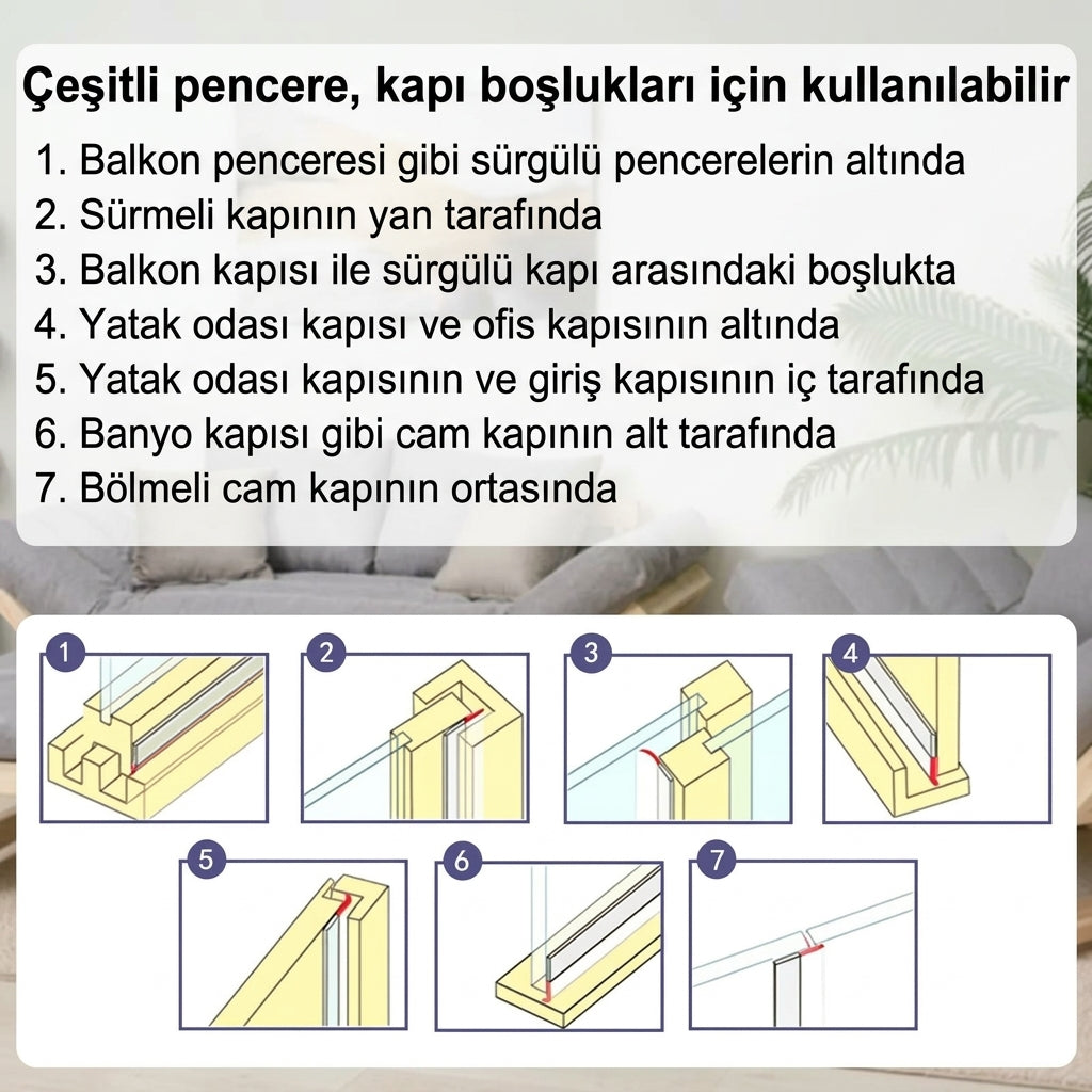 Nevoget Esnek Şeffaf Kapı & Pencere İzolasyon Bandı