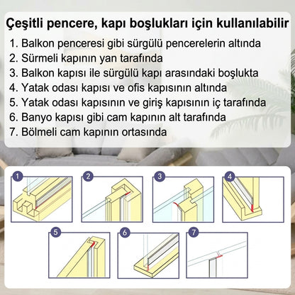 Nevoget Esnek Şeffaf Kapı & Pencere İzolasyon Bandı